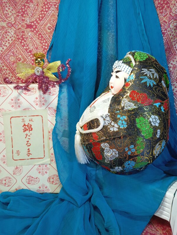 Japán Hime Daruma esküvői kék ruhás baba 20 cm - Image 2