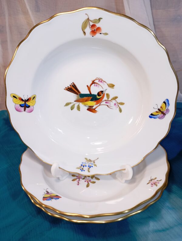 6 db meseszép kézzel festett magyar Royal Danube (Ajka) madaras porcelán tányér - Image 4