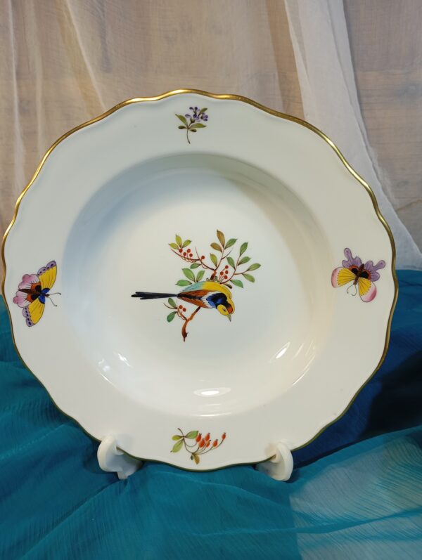 6 db meseszép kézzel festett magyar Royal Danube (Ajka) madaras porcelán tányér - Image 6