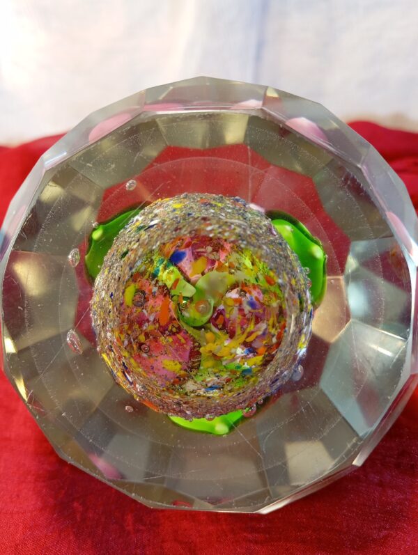Virágos üvegnehezék, 10 cm - Image 2