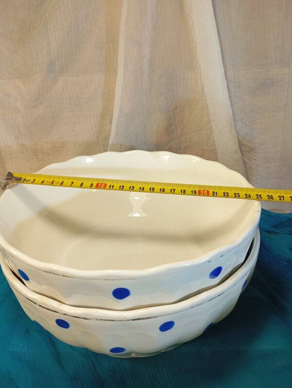 Imádnivaló kék pöttyös hibátlan Gránit tálak, 25 cm - Image 3