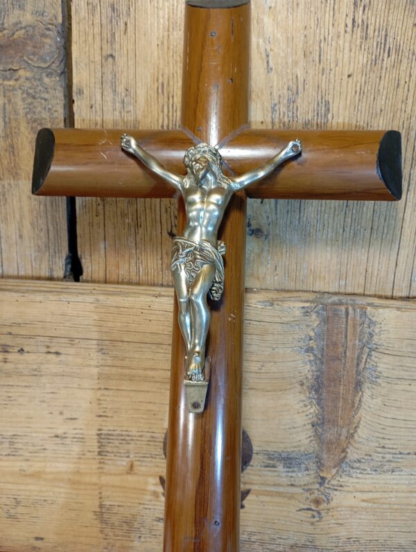 Fa feszület, acél korpusszal, 42 cm - Image 2